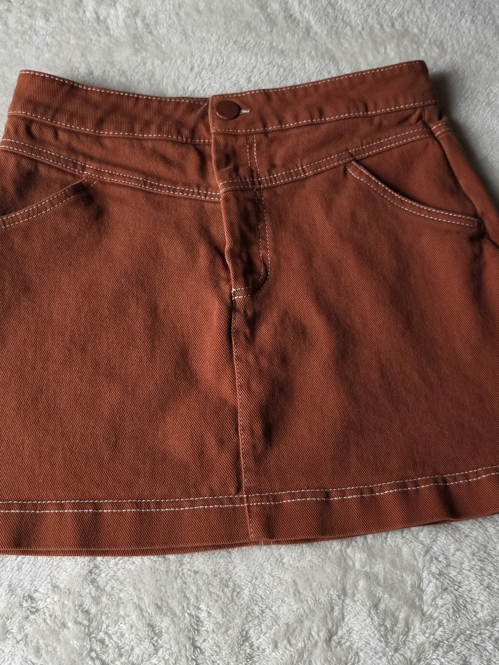 Zara Burnt Orange Denim Mini Skirt